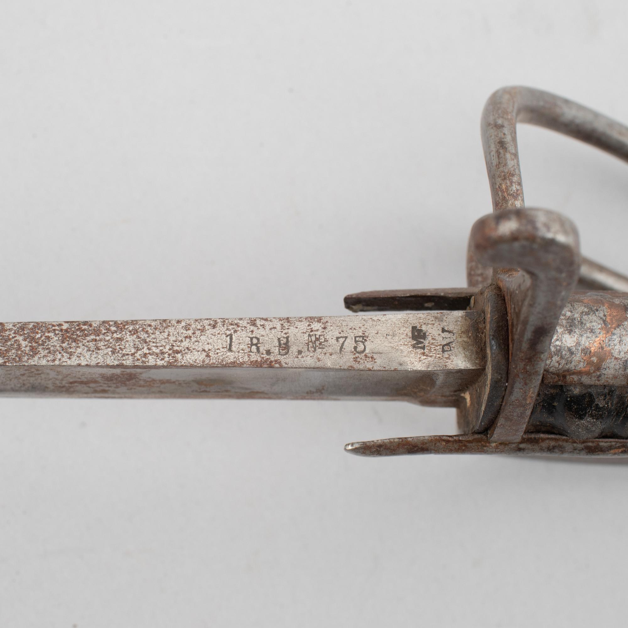 Sabre, Swedish, m/1825 for the hussars, with scabbard.