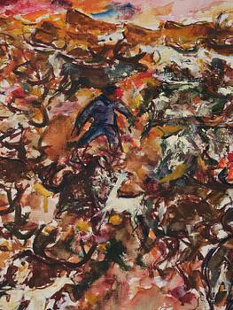 Eerik Haamer, Landscape with Sámi and reindeer.