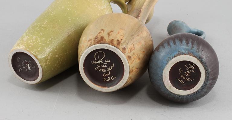 FAT samt KANNOR, 3 st, stengods, Gunnar Nylund, Rörstrand.