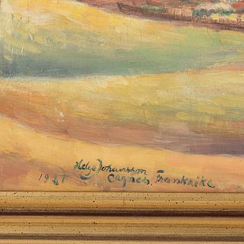 Helge Johansson, oil on canvas, signed and dated Cagnes, Frankrike 1921.