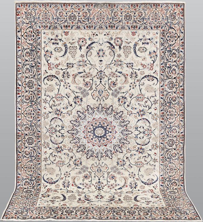 A Nain rug, Part Silk, S.K 6LAA, c. 212 x 129 cm.