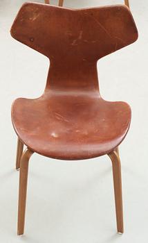 ARNE JACOBSEN, stolar, 3 st, "Grand Prix", Fritz Hansen, Danmark 1950-60-tal.