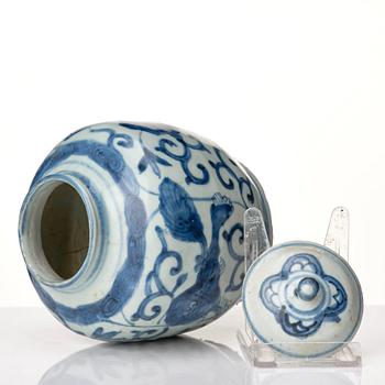 A blue and white jar, Ming dynasty (1368-1644).