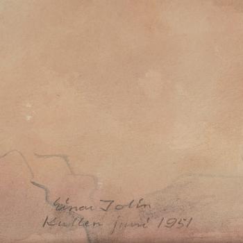 Einar Jolin, watercolour, signed and dated Kullen juni 1951.