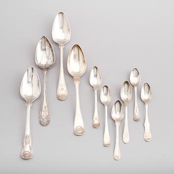 SKEDAR, 10, silver, 1800-/1900-tal. Vikt ca 338 gram.