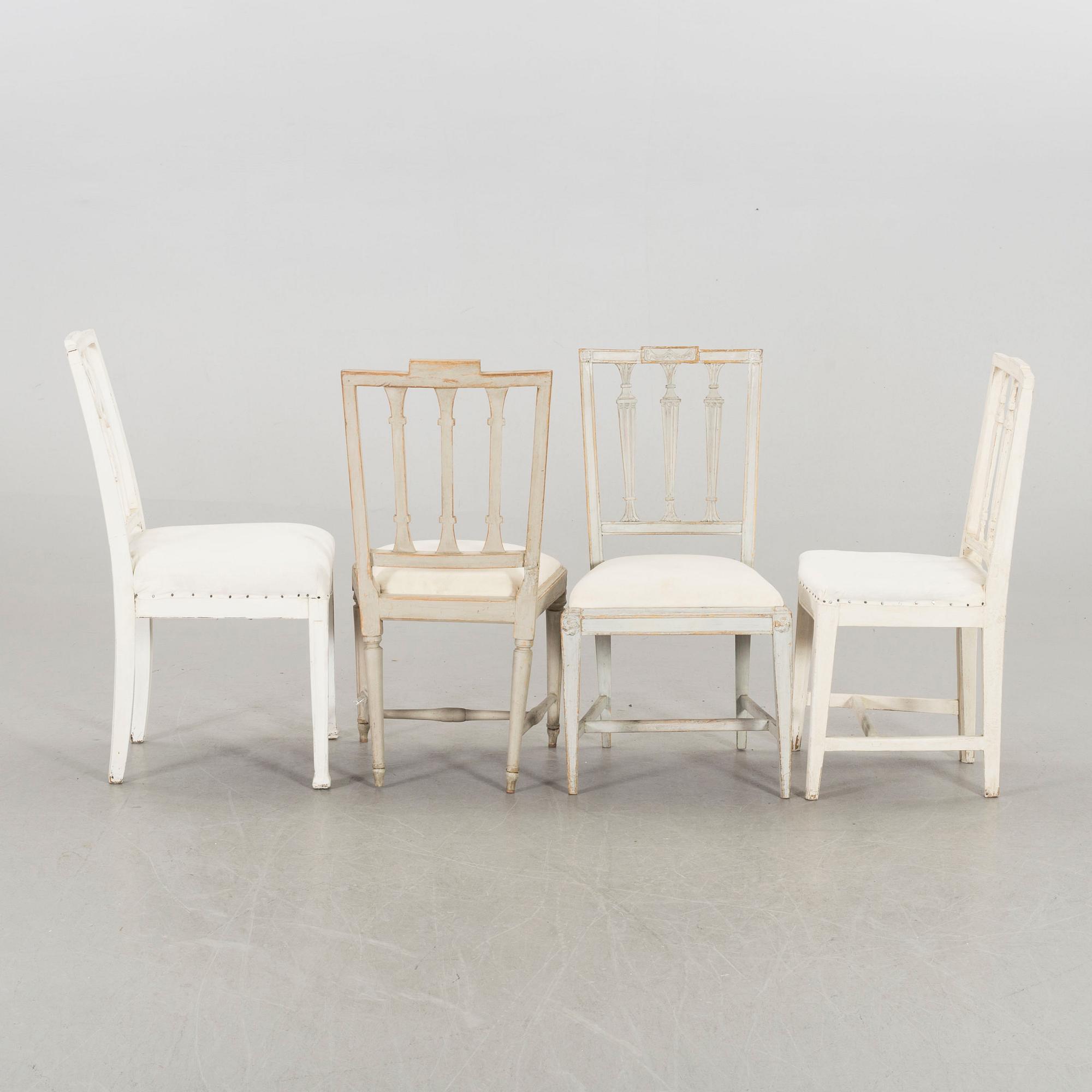 STOLAR, 5 st olika, sengustavianska, omkring 1800.