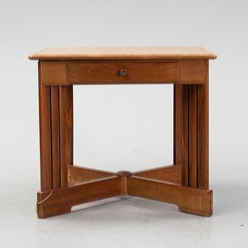A mahogany and birch center table, 1910's/20's.