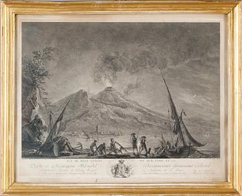 KOPPARSTICK, 2 st, efter G de la Croix, 1700-tal.