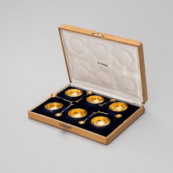 SUOLAKOT JA LUSIKAT, 6 kpl, hopeaa, Hjalmar Fagerroos, Helsinki 1905. Kokonaispaino 144 g.