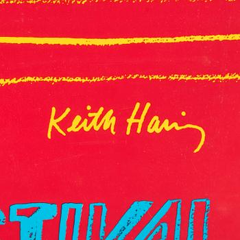 Keith Haring and Andy Warhol, after. "Montreux 1986".