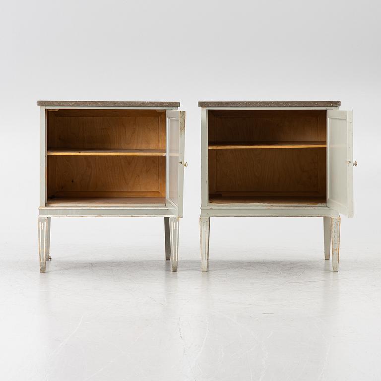 Bedside tables, a pair, Nordiska Kompaniet, early 20th century.