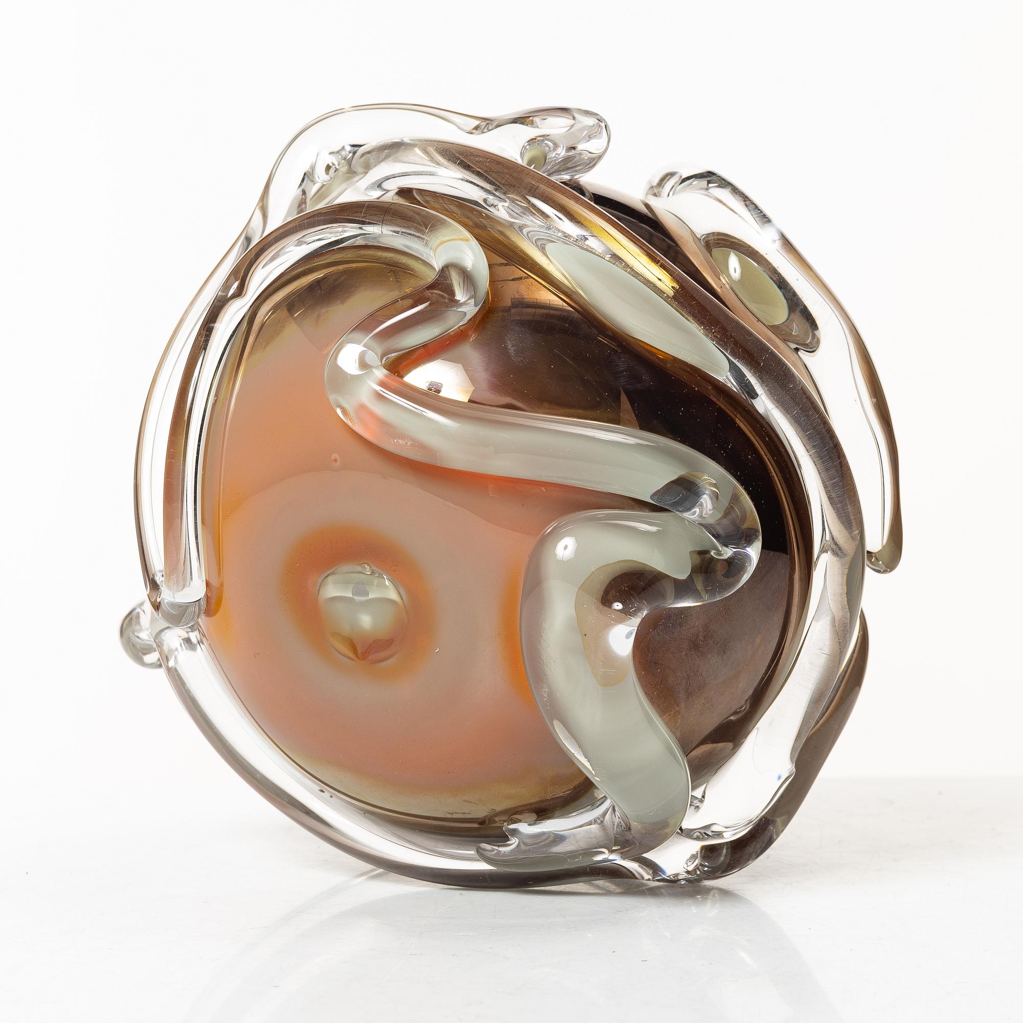 Gunvor Larsson, a unique glass vase, Sweden, signed, 2008.