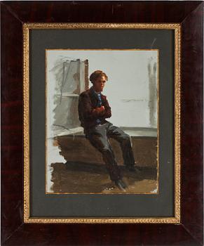 OKÄND KONSTNÄR, olja på papper, 1900-talets början.