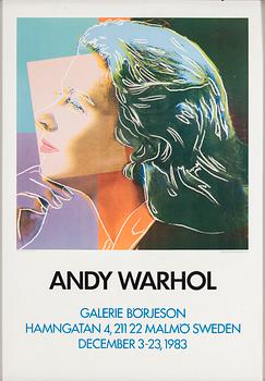 ANDY WARHOL, after, three posters, Galerie Börjeson 1983.