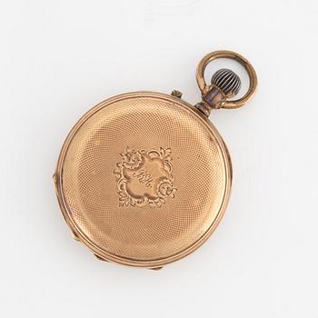 Pocket watch, 14K gold, with stand, 34 mm.