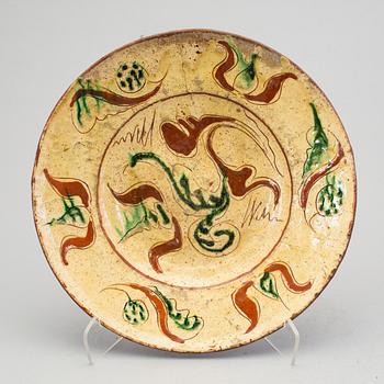 A folk art pottery dish 18th century.