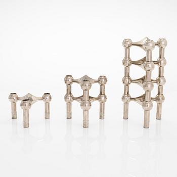 Caesar Stoffic & Fritz Nagel, a set of seven candleholders, latter half of the 20th Century.