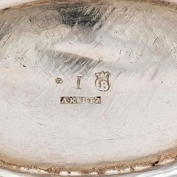 A Swedish 18th century silver sugar-casket, mark of Anders Reutz, Göteborg 1767.