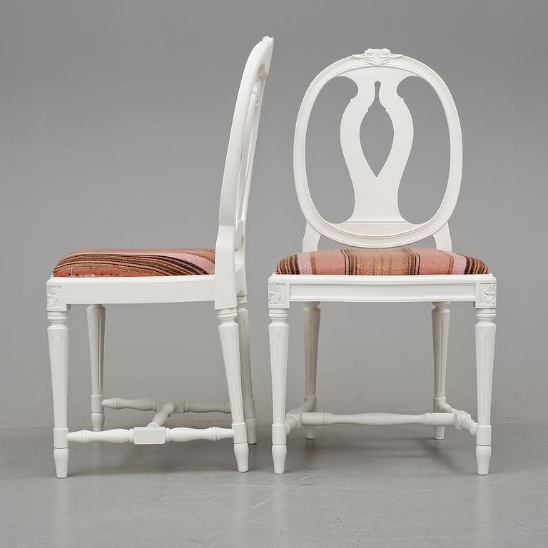 STOLAR, 6 stycken, gustaviansk stil, 1900-talets andra hälft.