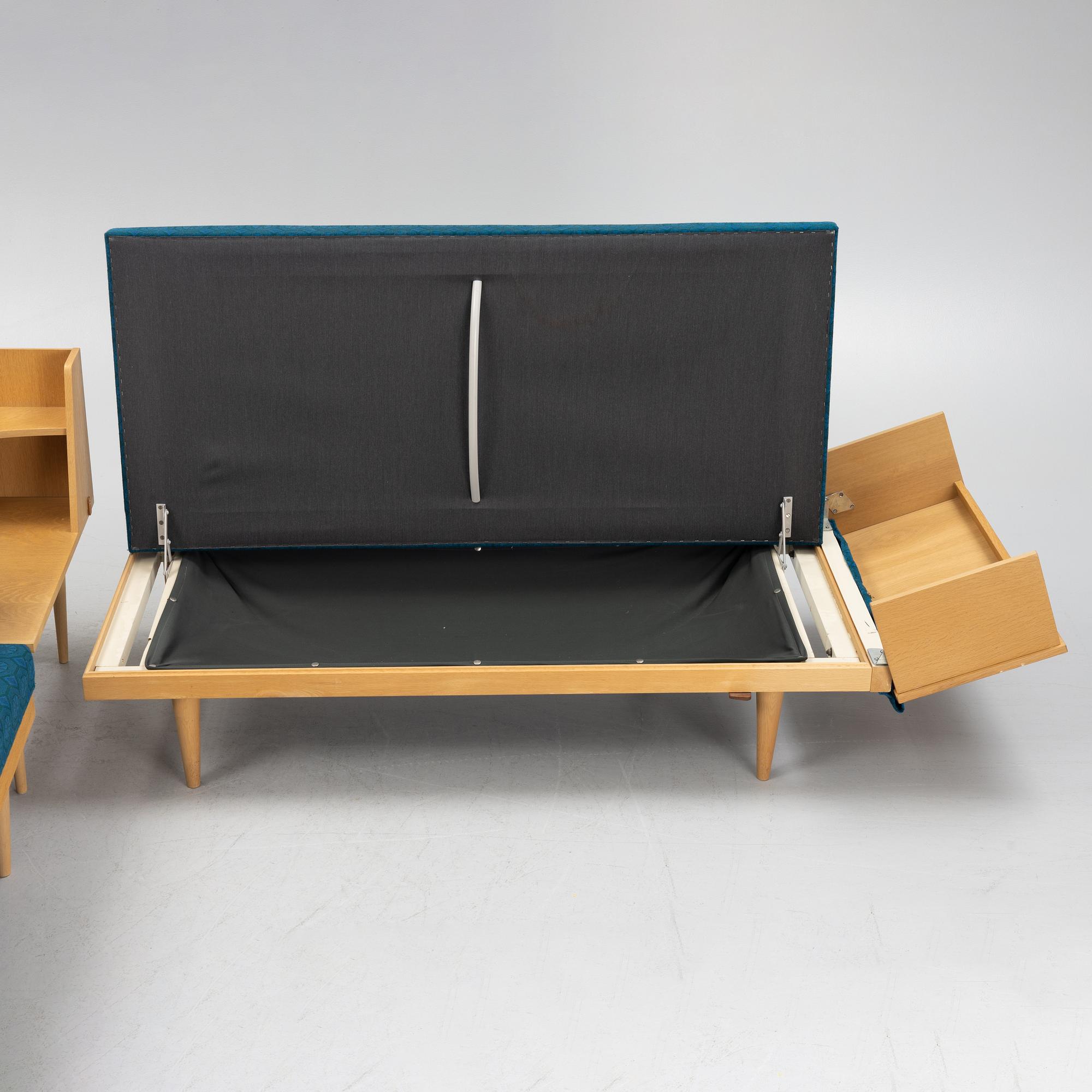 Haldor Vik & Ingmar Relling, a modular sofa/daybed and tables, Svane, Ekornes Fabrikker A/S, Norway, 1960's/70's.