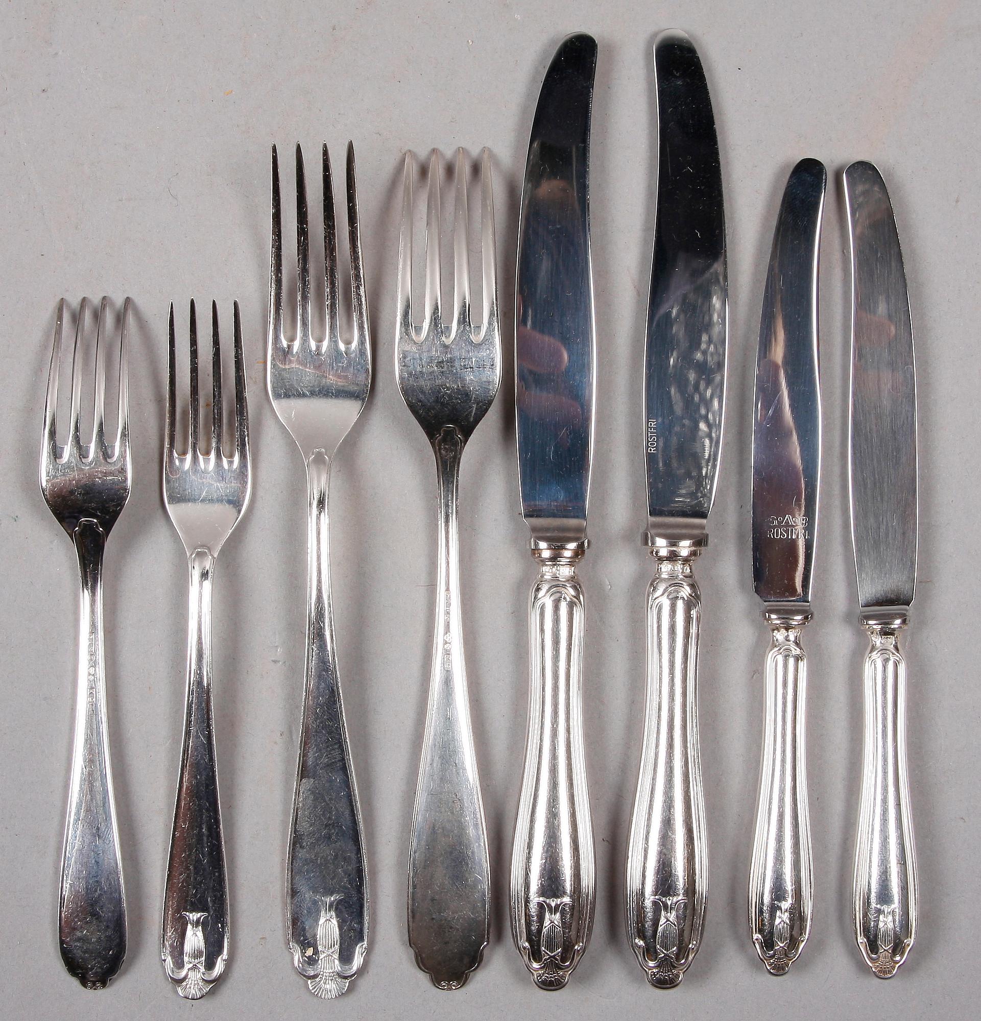 BESTICKSERVIS, 83 delar, silver. "Vasa". GAB, bla 1957.