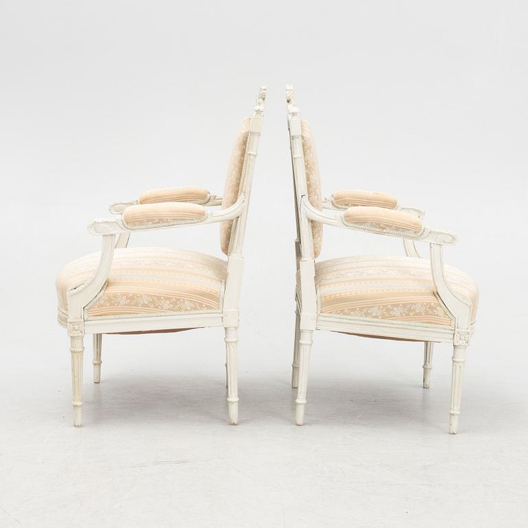 A pair of Louis XVI-style chairs, second half of the 19th century.