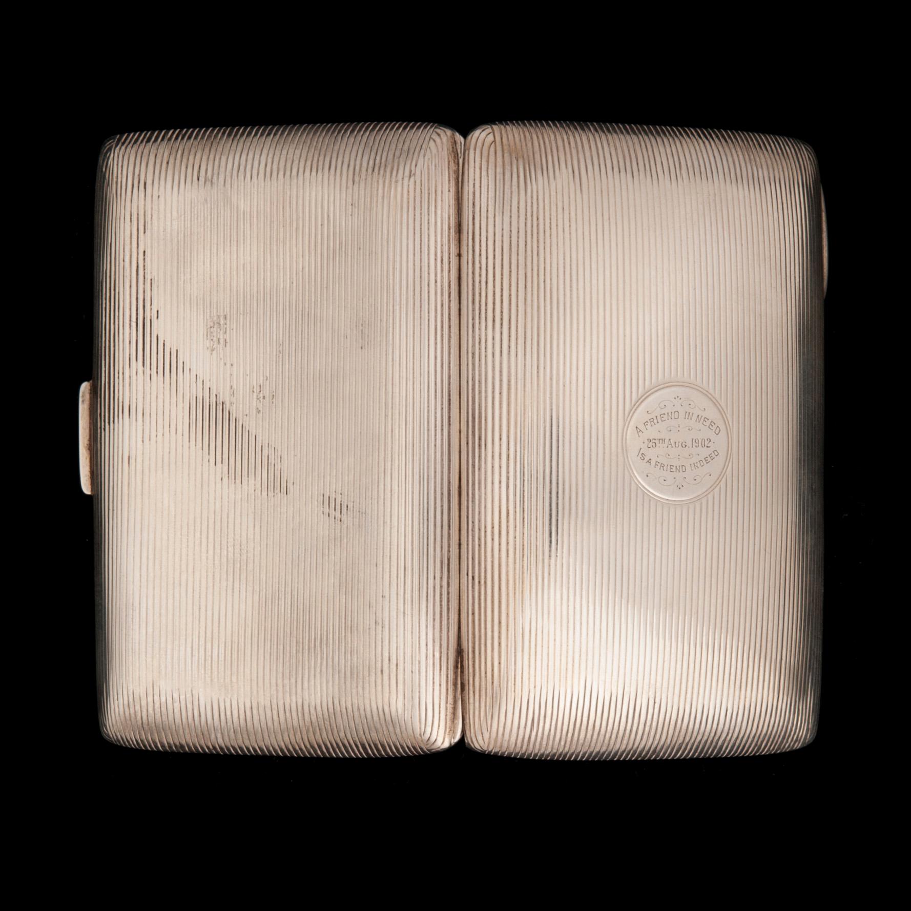 CIGARRETUI, silver, Birmingham 1896, vikt 169 g.
