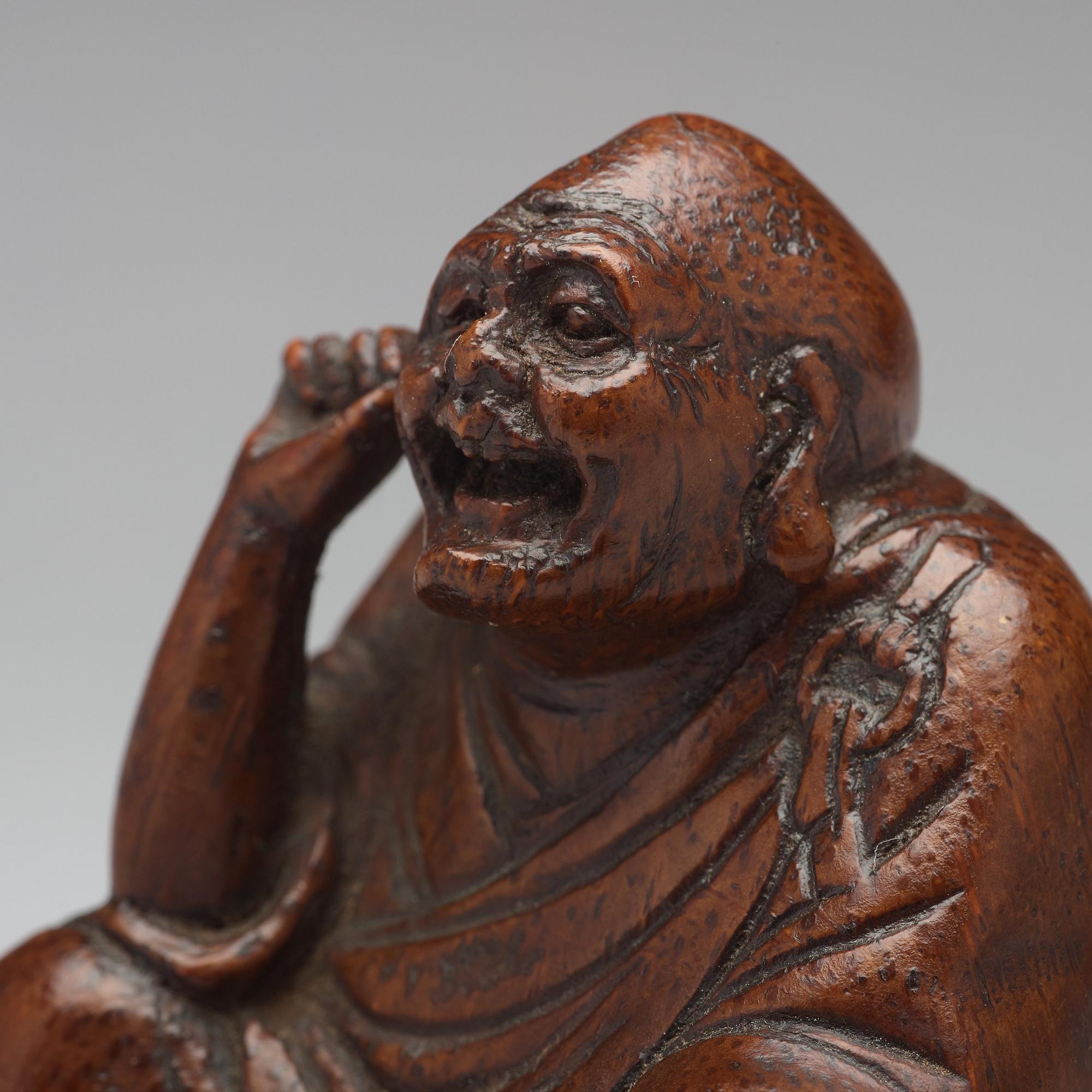 A bamboo scupture of an immortal, Qing dynasty.