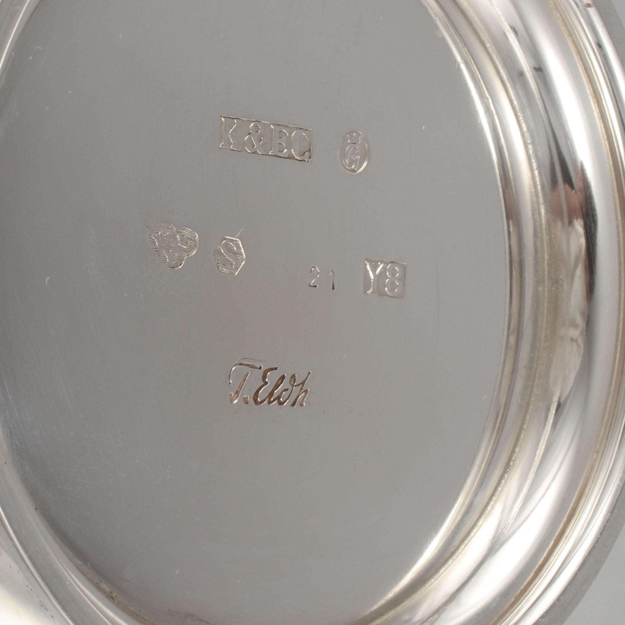 KAFFESERVIS, 3+1 delar, silver, Tore Eldh, Ceson, Göteborg, 1949 samt 1960. Total vikt 845 gram.