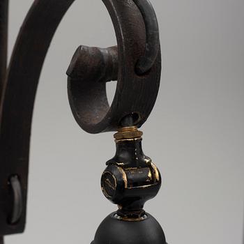 Harald Notini, a pair of wrought iron floor lamps, model '15101', Arvid Böhlmarks Lampfabrik, 1930's.