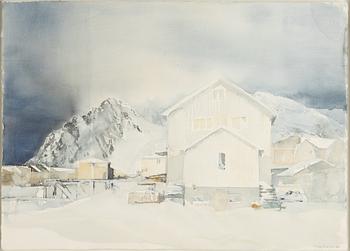 Lars Lerin, akvarell på papper, signerad och daterad -86.