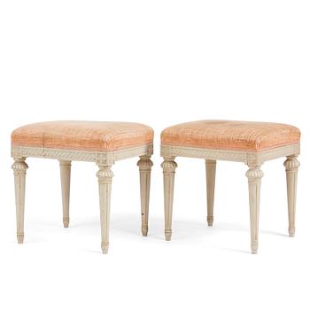 79. A pair of Gustavian stools by E. Holm (master in Stockholm 1779-1814).