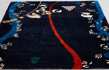 Carl Fredrik Reuterswärd, matto, a silk China, hand-knotted, ca 197 x 153 cm.