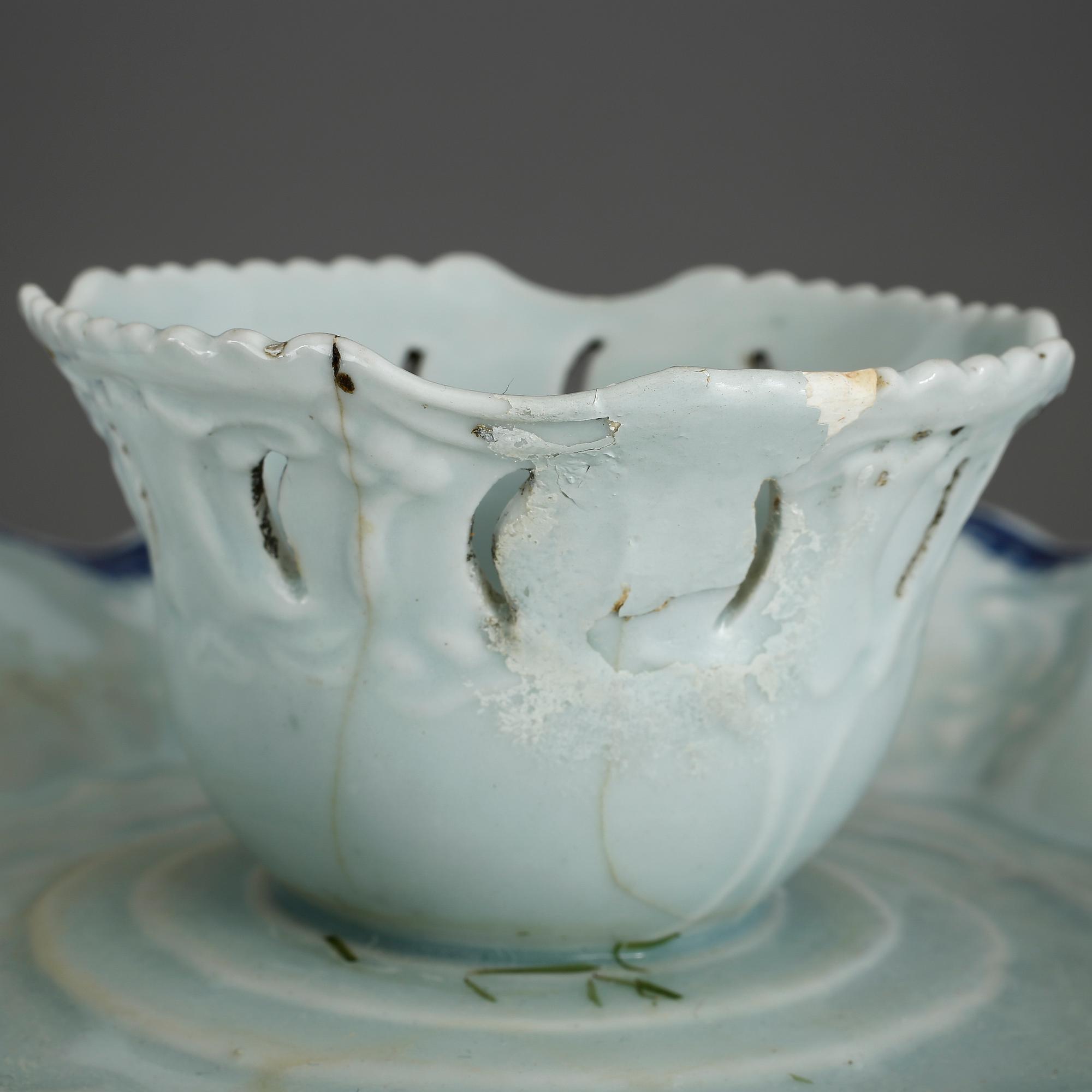 PARTI KINA, 6 delar, porslin, Kina, varav 5 st tallrikar, jiaqing, 1800-tal.