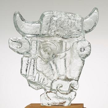 Edvin Öhrström, "Tjurhuvud", Lindshammars glasbruk, 1950-tal.