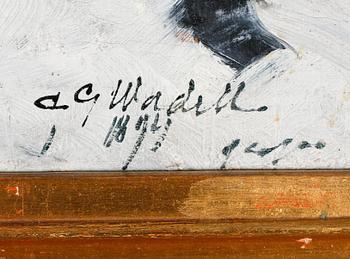 GUSTAF CEDERSTRÖM, kopia efter, olja på duk, utförd av C. Wadell, daterad 1894.