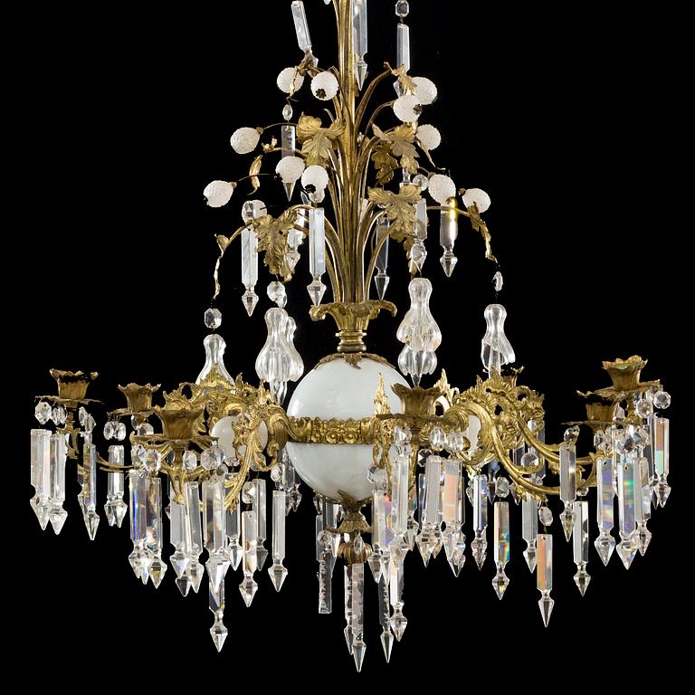 A late 19th century oskarian chandelier.