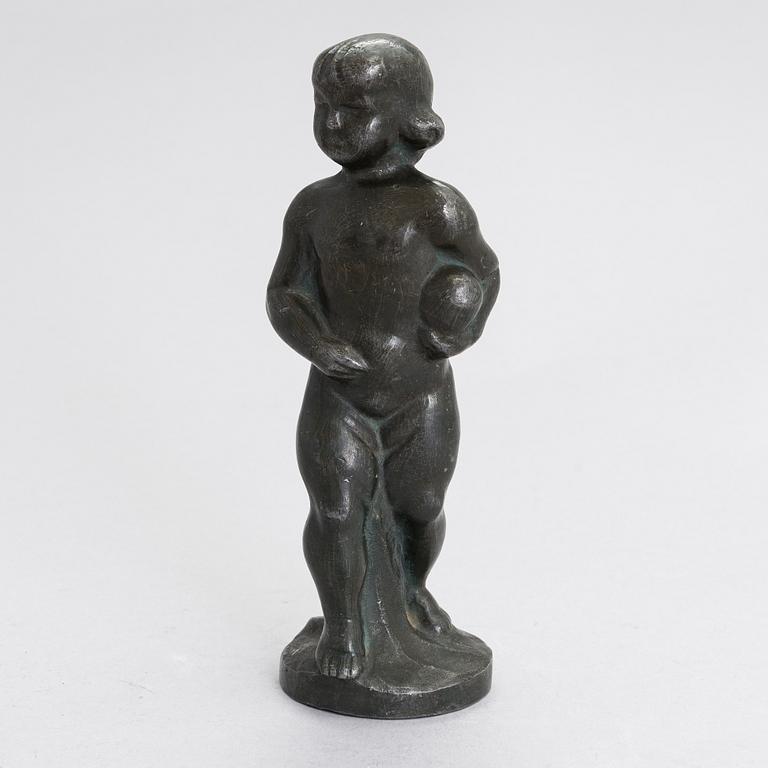 Hjalmar Stenholm, pronssiveistos, signeerattu.