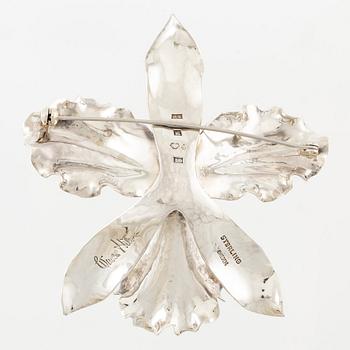 Wiwen Nilsson, a brooch, in the shape of a lily, sterling silver, Lund 1961.