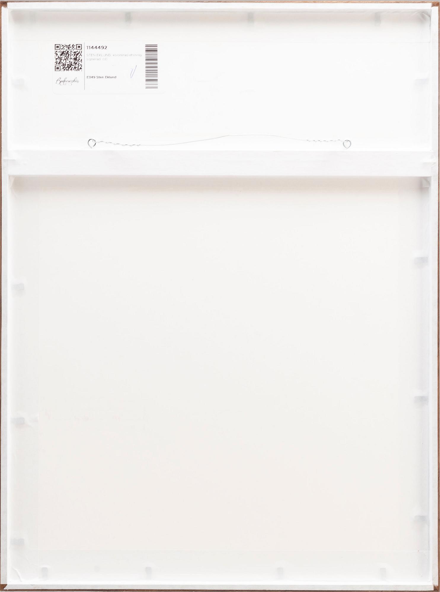 STEN EKLUND, handkolorerad etsning, signerad.