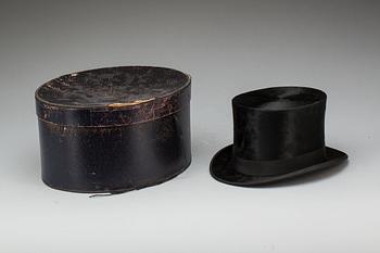 CYLINDERHATT, "Hat Manufactory in London Extra Quality. Göst. Möller Eftr. Malmö"  omkring 1900.