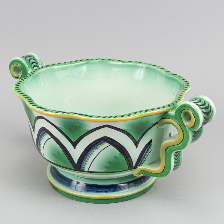 An earthenware Swedish Grace pot/bowl by Arthur Percy for Gefle, 1920's-30's.