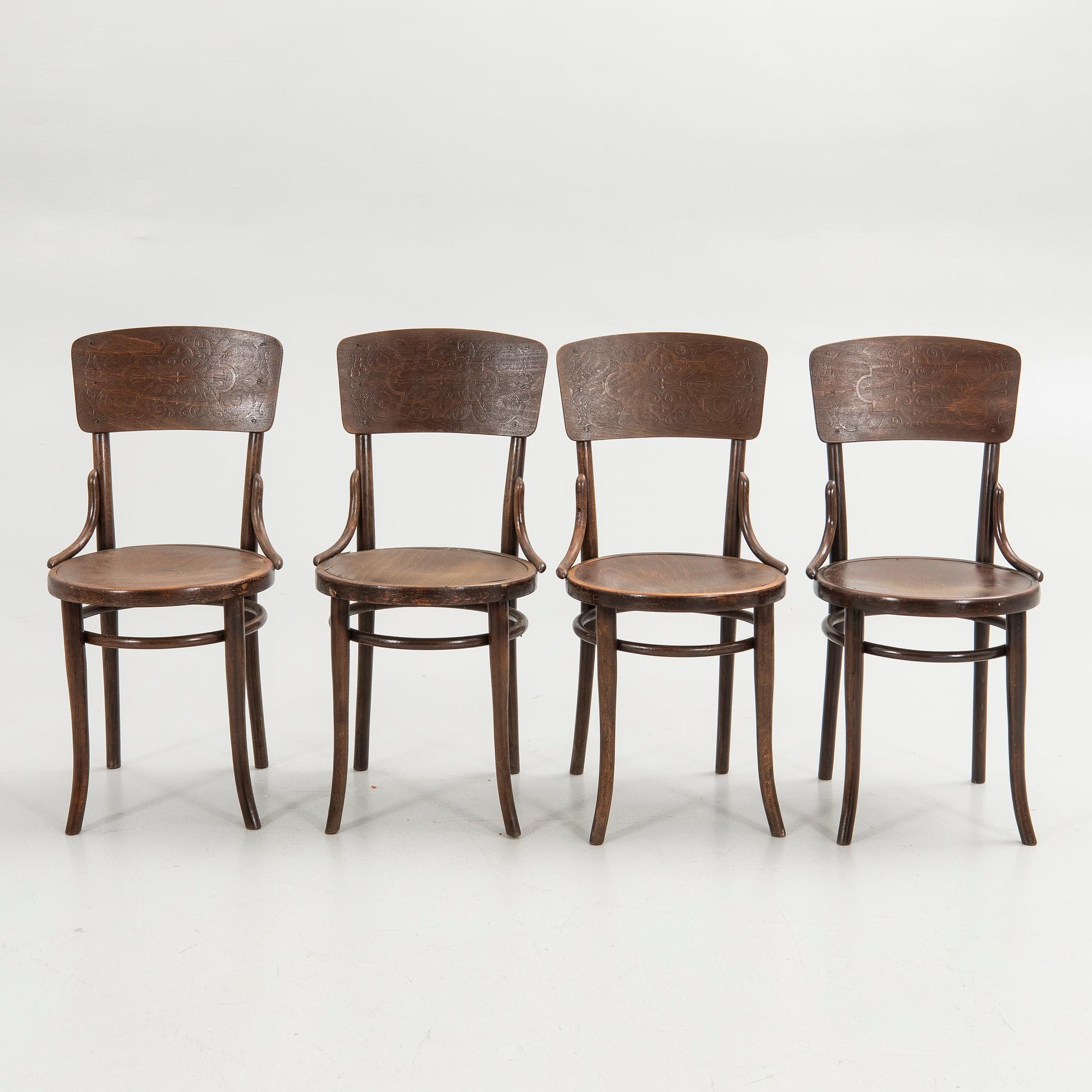 Thonet, chairs, 4 pcs, 20th century.