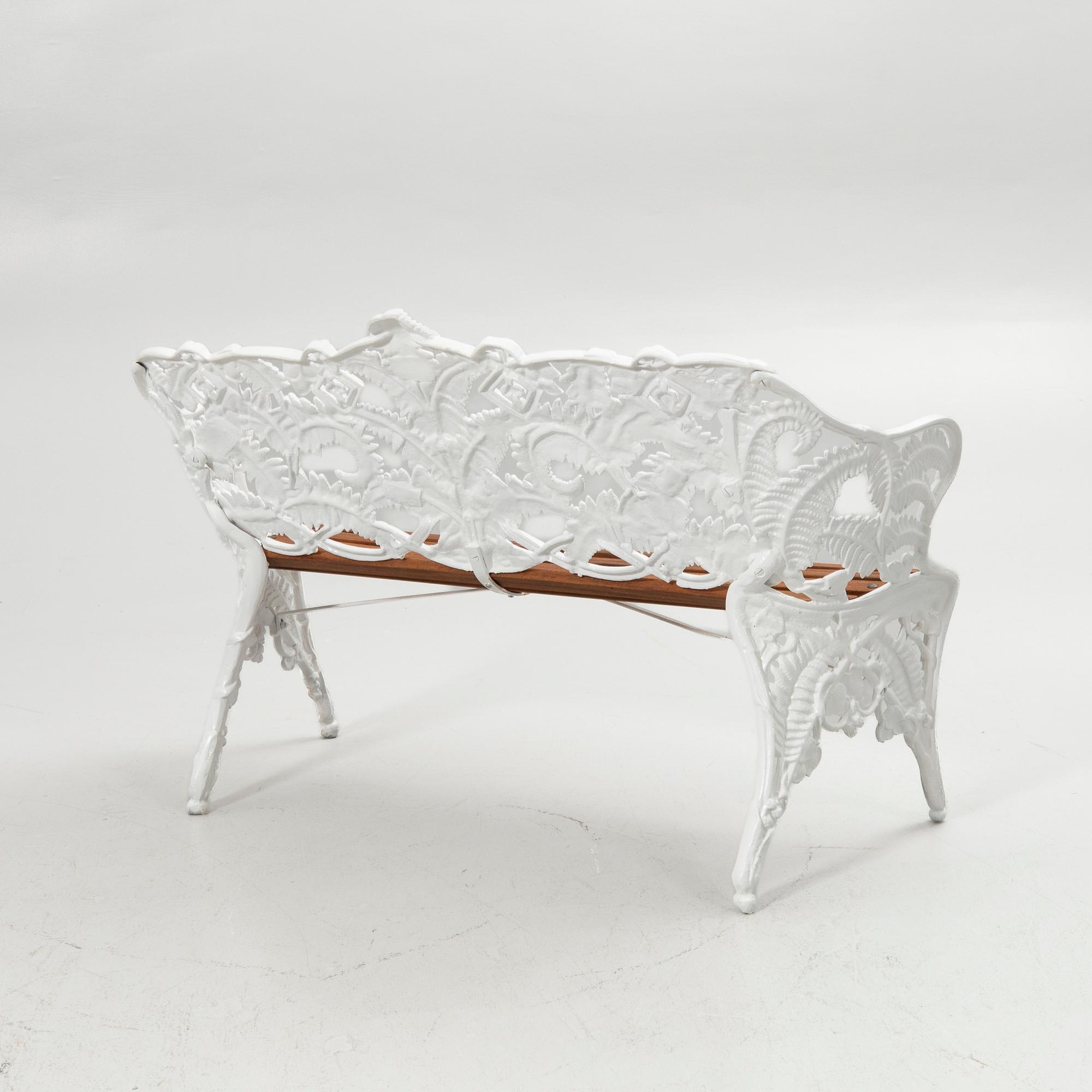 Trädgårdssoffa, Melins Metallgjuteri, Anderstorp, 1900-talets andra hälft.