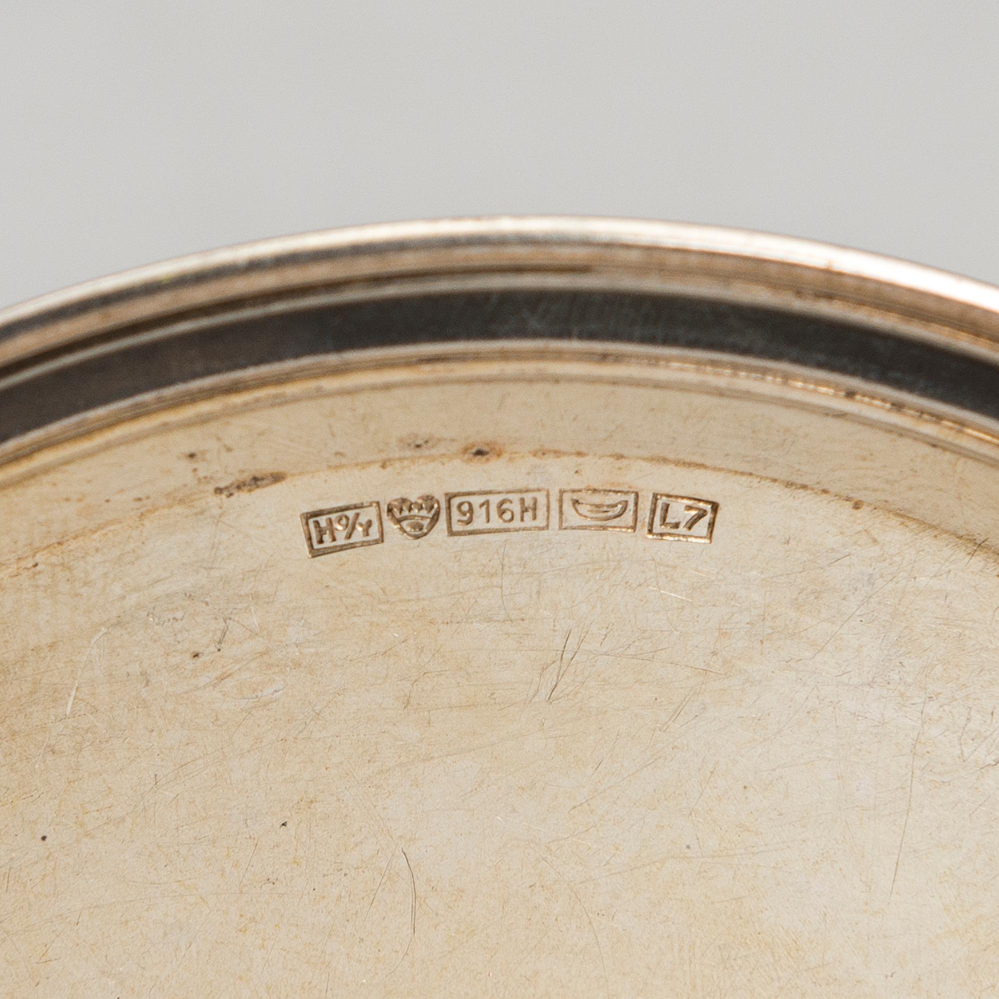 HOLGER RASMUSSEN, ATERIMIA ja LASINALUSIA, 56 osaa, hopeaa 916/925, "Margit", Hopeatehdas oy, Helsinki 1960-luku.