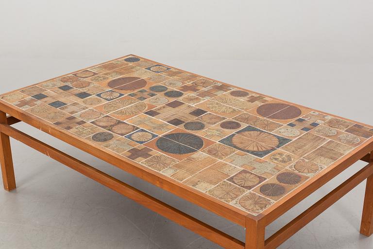A TUE POULSEN TILE TOP SOFA TABLE, DENMARK.