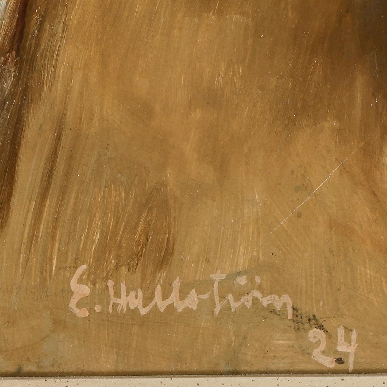 ERIC HALLSTRÖM, olja på pannå, signerad och daterad -24.