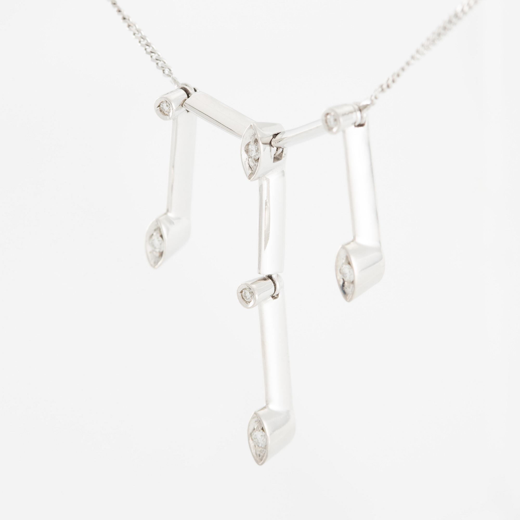 Necklace 18K white gold with brilliant-cut diamonds, Alfieri & St. John, Italy.