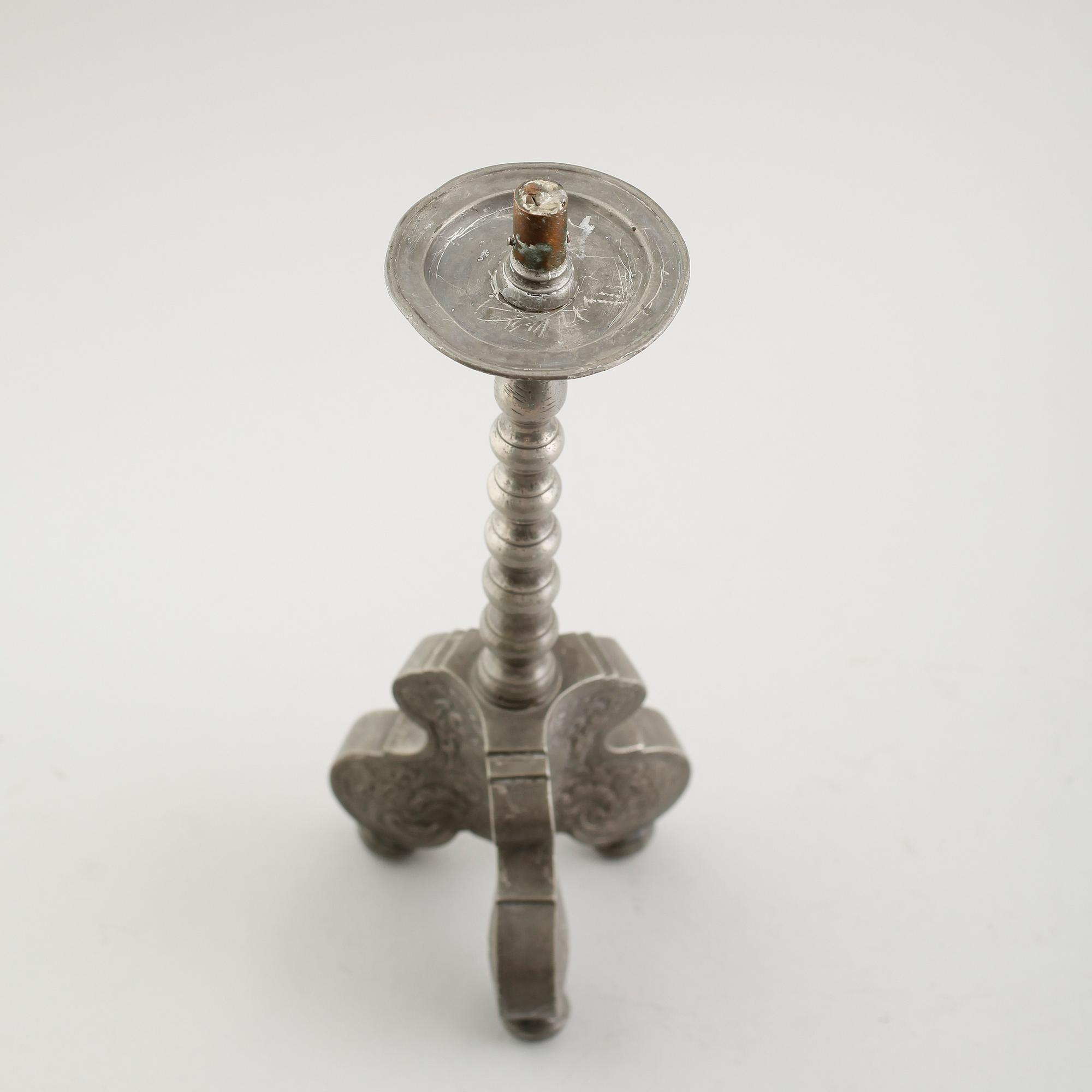 LJUSSTAKE, tenn, barockstil, 1800-talets andra hälft.