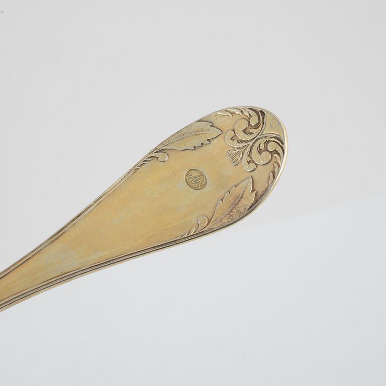 Raguskedar, 2 st, silver, Johan Petter Grönwall, Stockholm 1827 samt oidentifierad mästare, Stockholm, 1821.